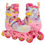 Set Role Reglabile Roz Siclam cu protectii Pozitionarea rotilor 2in1