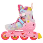 Set Role Reglabile Roz Siclam cu protectii Pozitionarea rotilor 2in1