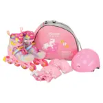 Set Role Reglabile Roz Siclam cu protectii Pozitionarea rotilor 2in1