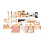 Set de Mobilier lemn copii Casuta pentru papusi 34 piese