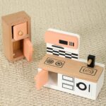 Set de Mobilier lemn copii Casuta pentru papusi 34 piese