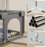 Tarc de joaca Gri 150x200 cu ventuze Loc bebelusi 50 bile colorate