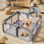 Tarc de joaca Gri 150x200 cu ventuze Loc bebelusi 50 bile colorate