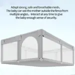 Tarc de joaca Gri cu ventuze Loc pentru bebelusi 60 bile colorate