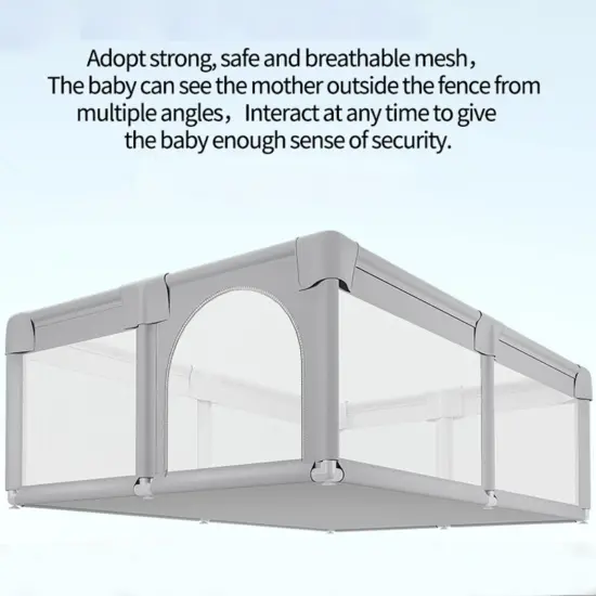 Tarc de joaca Gri cu ventuze Loc pentru bebelusi 60 bile colorate