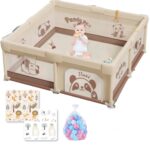 Tarc de joaca Panda Loc pentru bebelusi copii cu 60 bile colorate