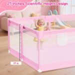 Tarc de joaca Roz 150x200 cu ventuze Loc bebelusi 50 bile colorate