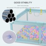 Tarc de joaca Verde 150x200 cu ventuze Loc bebelusi 50 bile colorate