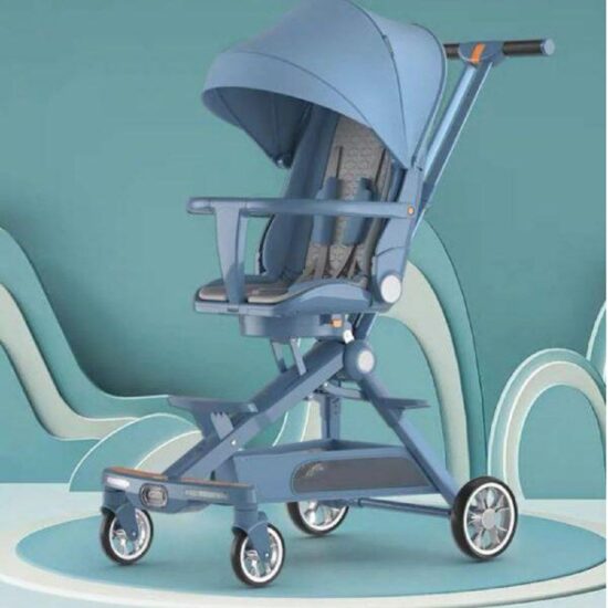 Carucior copii Bleu Sport Portabil Pliabil si Reglabil pentru dormit