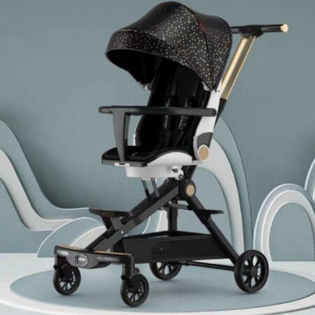 Carucior copii Negru Sport Portabil Pliabil si Reglabil pentru dormit