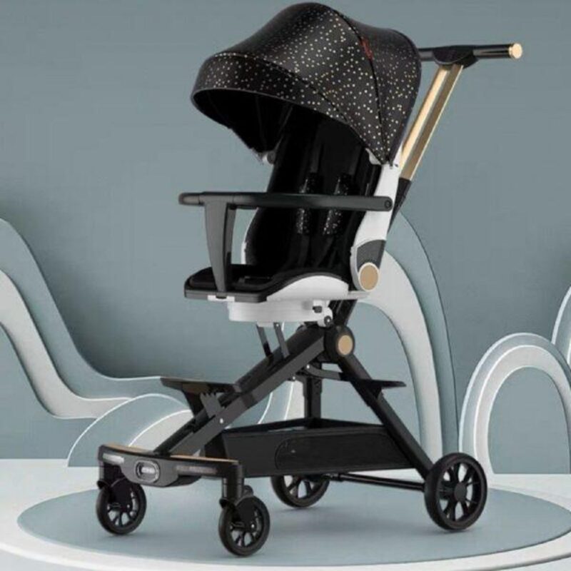Carucior copii Negru Sport Portabil Pliabil si Reglabil pentru dormit