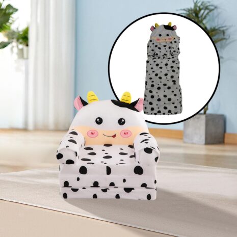 Fotoliu extensibil copii Vacuta Alba din plus 120 cm 3 placi