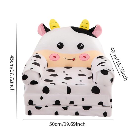 Fotoliu extensibil copii Vacuta Alba din plus 120 cm 3 placi