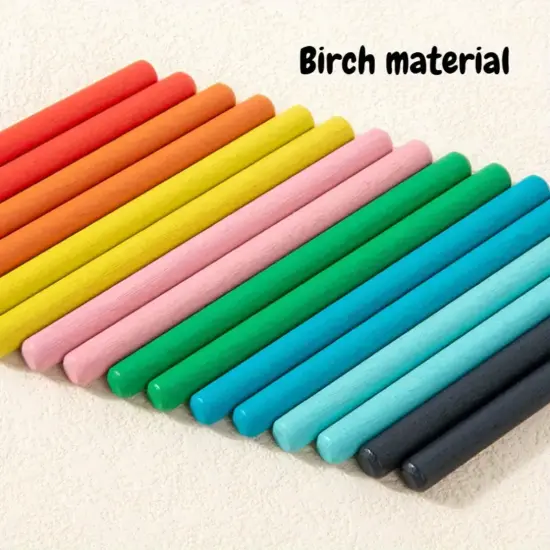 Joc Montessori Sortare culori cu betisoare si monede Forme