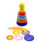 Jucarie Piramida cu 5 Cercuri colorate Stivuim Ratusca