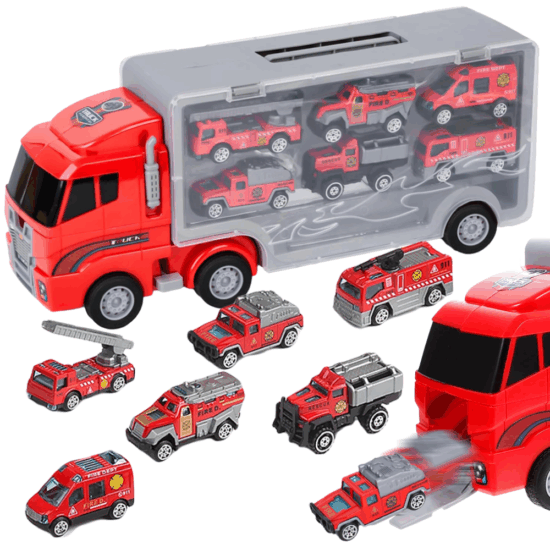 Jucarie copii Camionul cu 6 Vehicule pentru salvare Interventie Jucarie copii Camionul cu 6 Vehicule pentru salvare Interventie