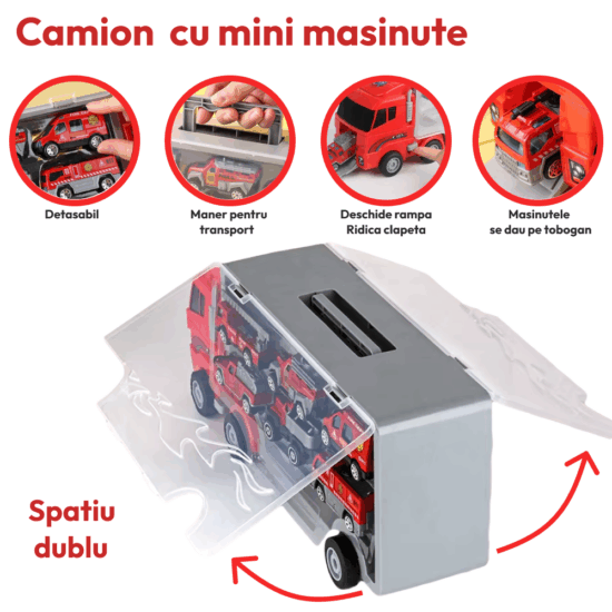 Jucarie copii Camionul cu 6 Vehicule pentru salvare Interventie