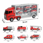 Jucarie copii Camionul cu 6 Vehicule pentru salvare Interventie