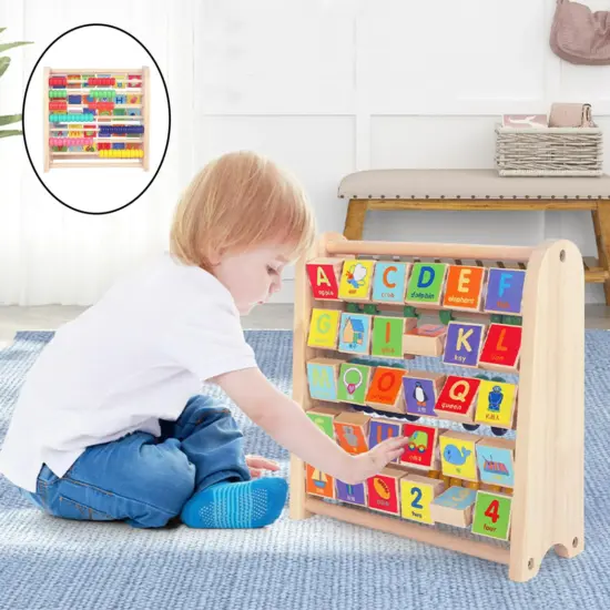 Jucarie educativa Montessori Abac lemn Alfabet in limba engleza