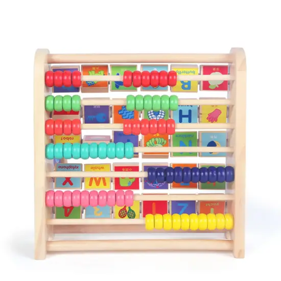 Jucarie educativa Montessori Abac lemn Alfabet in limba engleza