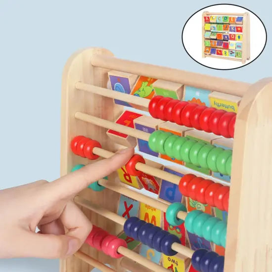 Jucarie educativa Montessori Abac lemn Alfabet in limba engleza