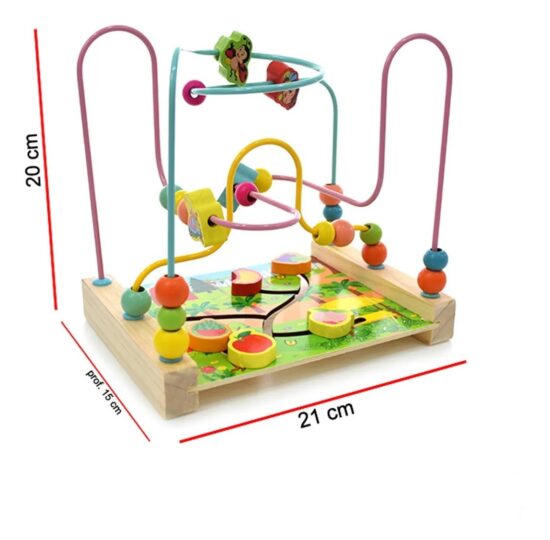 Jucarie motricitate Traseu Labirint cu Fructe si Circuit cu bile
