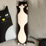 Perna lunga Neagra plus Jucarie Pisica moale si pufoasa 110 cm