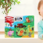 Placa senzoriala Montessori Animale din padure Busy Board