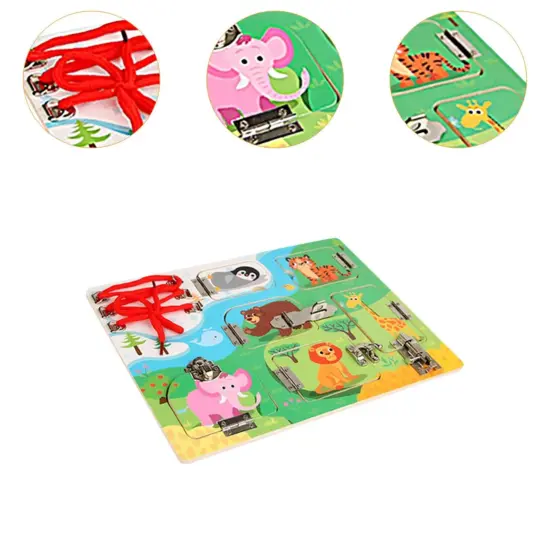 Placa senzoriala Montessori Animale din padure Busy Board