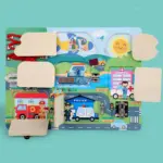 Placa senzoriala Montessori Oraselul cu Trafic Tabla Busy Board