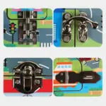 Placa senzoriala Montessori Oraselul cu Trafic Tabla Busy Board