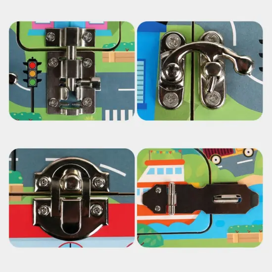 Placa senzoriala Montessori Oraselul cu Trafic Tabla Busy Board