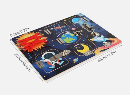 Placa senzoriala Montessori Spatiul cosmic cu planete Busy Board