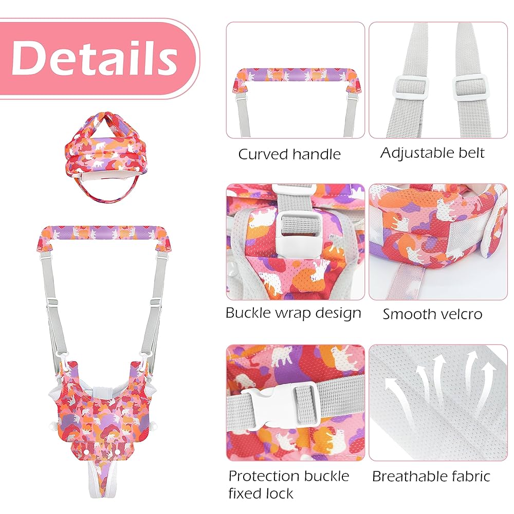 Premergator Rosu cu casca de protectie Ham Bebe de mers reglabil