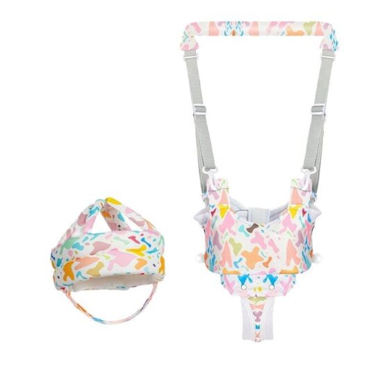 Premergator Roz cu casca de protectie Ham Bebe de mers reglabil