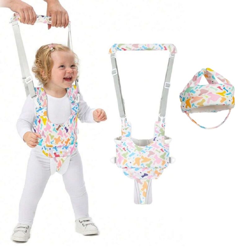 Premergator Roz cu casca de protectie Ham Bebe de mers reglabil