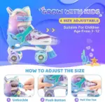 Role Inger Protectii 4 roti incepatori reglabile Lumini Frana Patine