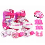 Role Sport Protectii 4 roti incepatori reglabile Lumini Frana Patine