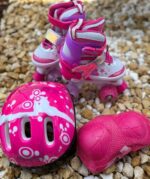 Role Sport Protectii 4 roti incepatori reglabile Lumini Frana Patine