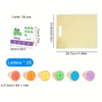 Set Stampile lemn Jucarii educative cu Numere si Litere Operatii