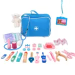 Set Trusa doctor albastru cu accesorii si Jucarie plus copii