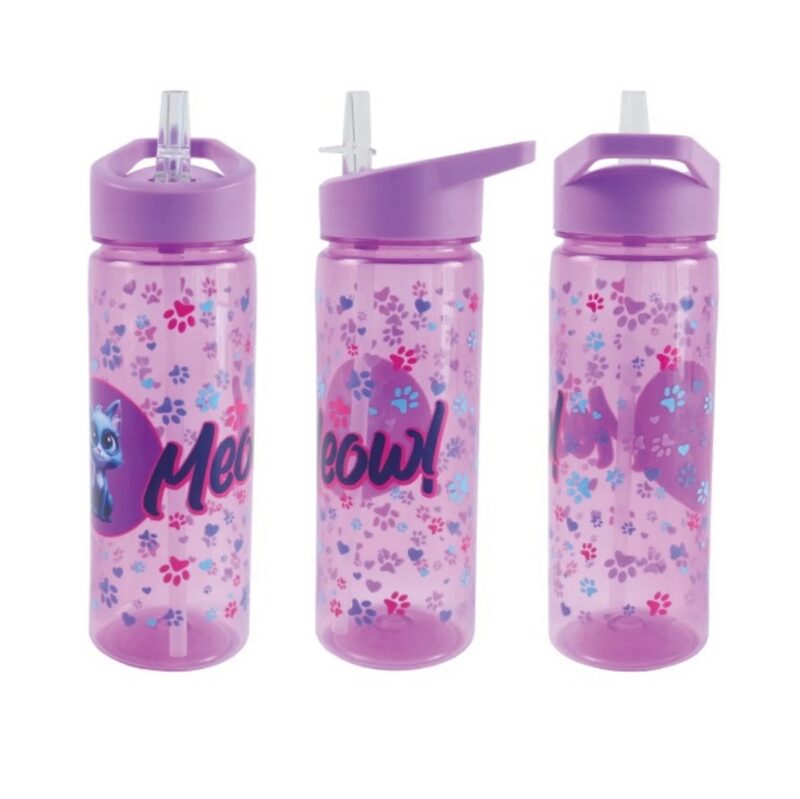 Stica de apa Roz din plastic 600ml Accesorii scoala si gadinita