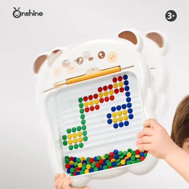 Tabla desen Joc Mozaic Ursulet piese colorate si pix magnetic