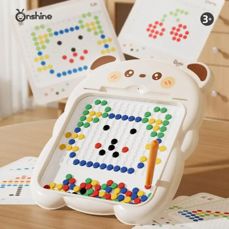 Tabla desen Joc Mozaic Ursulet piese colorate si pix magnetic