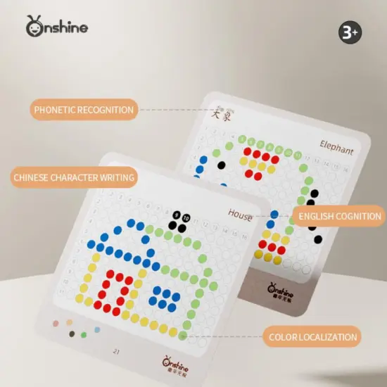 Tabla desen Joc Mozaic Ursulet piese colorate si pix magnetic