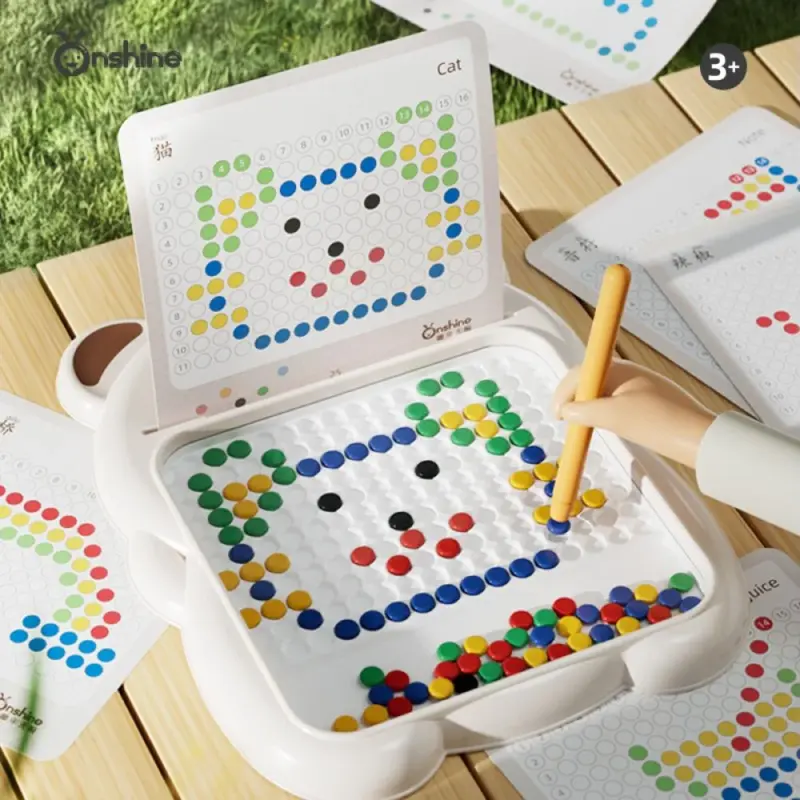 Tabla desen Joc Mozaic Ursulet piese colorate si pix magnetic