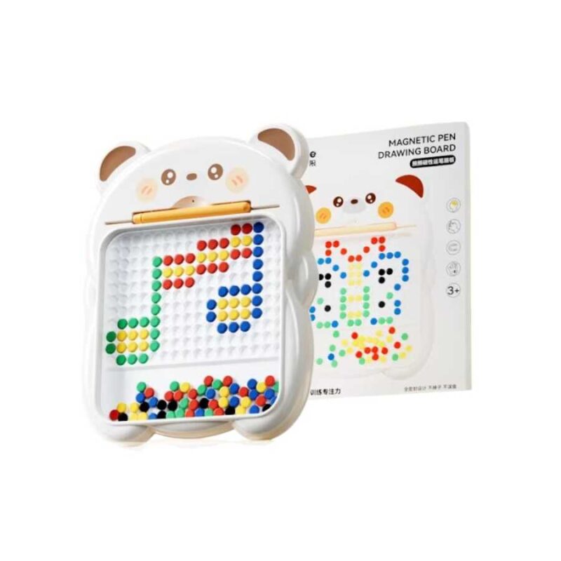 Tabla desen Joc Mozaic Ursulet piese colorate si pix magnetic