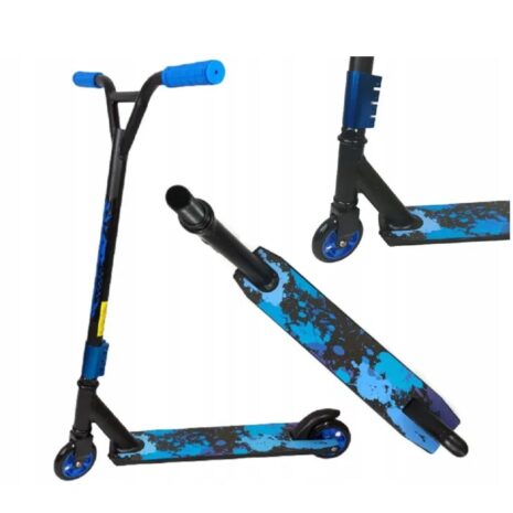 Trotineta Albastra cu Frana de picior pe Spate Scooter cu Lumini