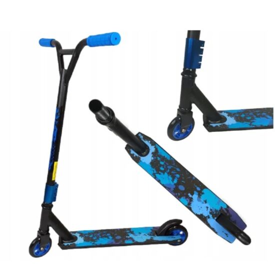 Trotineta Albastra cu Frana de picior pe Spate Scooter cu Lumini