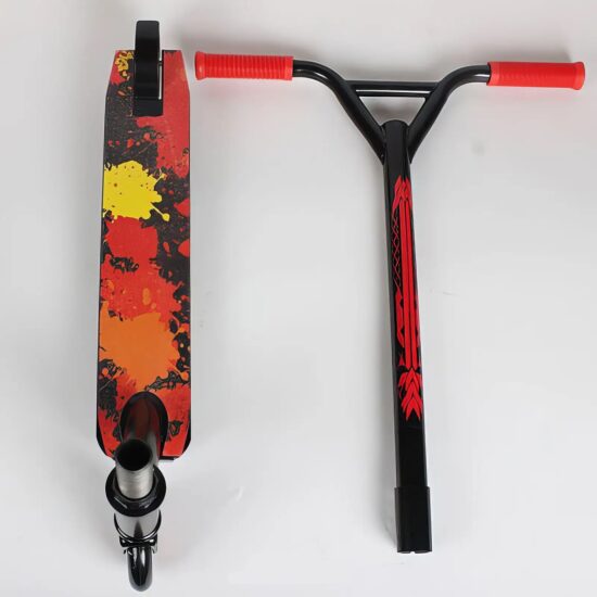 Trotineta Rosie cu Frana de picior pe Spate Scooter cu Lumini